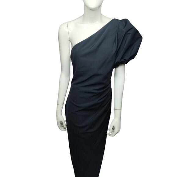 Ralph Lauren Women's One Shoulder Rushed Cocktail Formal Dress size 10 Event - Picture 3 of 12